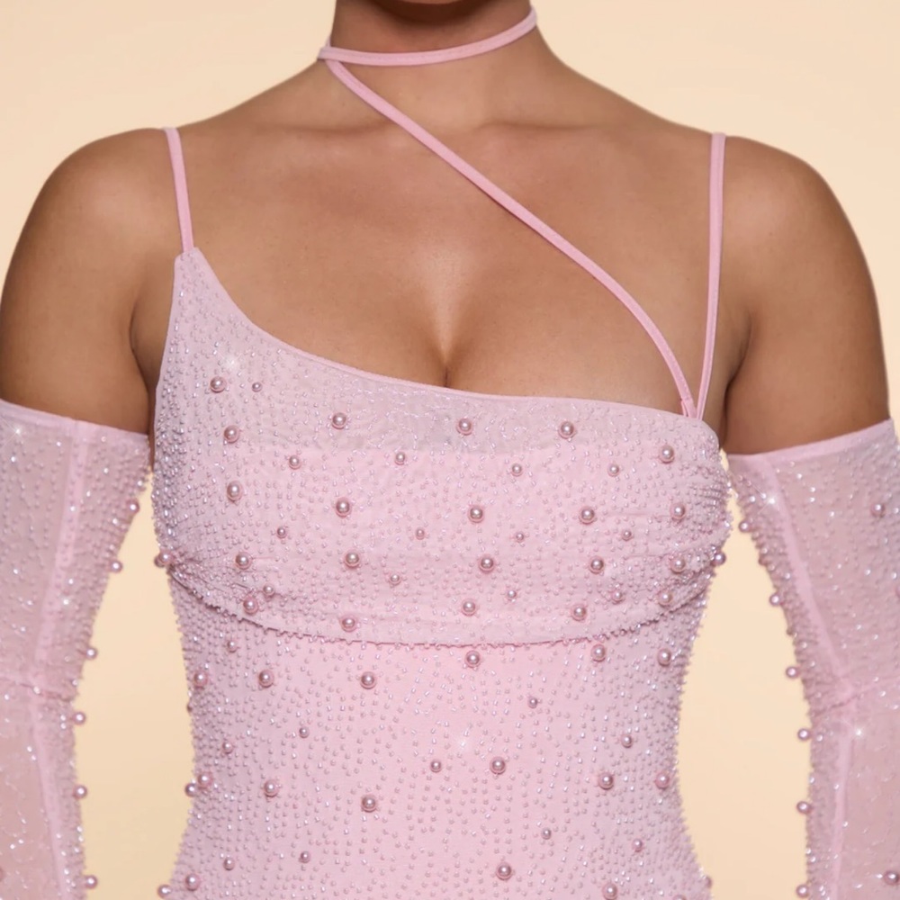 Oh Polly Pink Pearl-Embellished Mini Dress - Picture 7 of 10